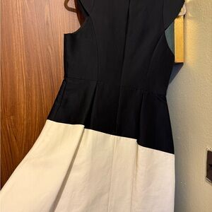 Halston Heritage Black and White Asymmetrical Dress